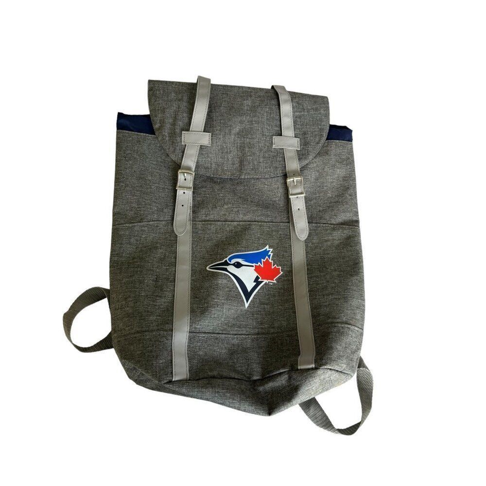 Toronto Blue Jays Gray Backpack With Adjustable Straps & Buckle Closure